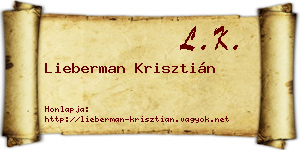 Lieberman Krisztián névjegykártya